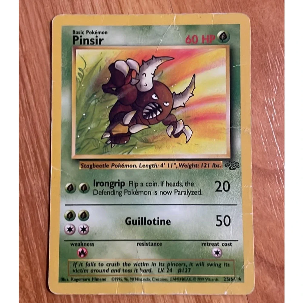 pinsir pokemon card Vintage Rare - Pinsir Jungle Non-Holo Pokemon Card 25/64
